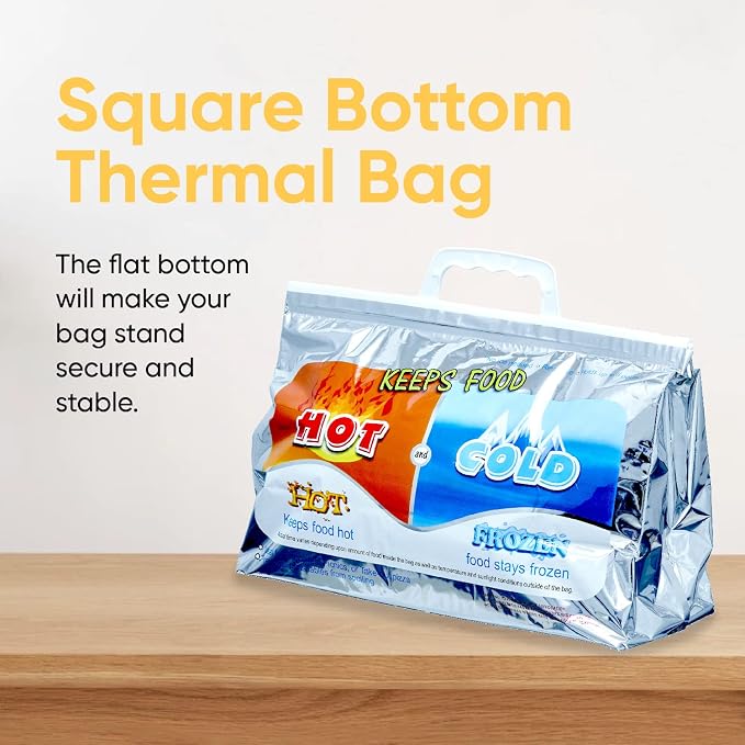 Superio Hot and Cold Insulated Bags for Food Delivery, Grocery Shopping Bags, Food Storage for Hot and Frozen Food for Travel, Disposable Cooler Bag, Reinforced Thermal Lunch Bag (4, 13"x5.5"x8.5") - Image 5