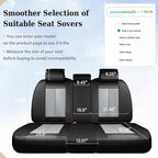 Coverado Rear Bench Car Seat Covers, Car Rear Seat Covers, Nappa Leather Back Seat Cover, Automotive Seat Covers Seat Cushion Cover Universal Fit for Most Cars Sedan SUV Pickup Truck, Black&Gray - Image 2
