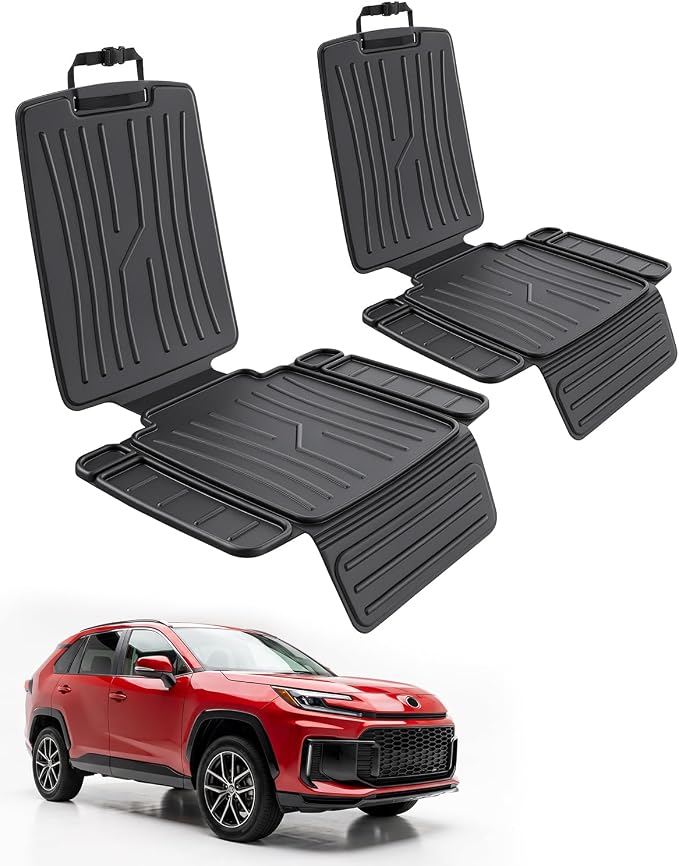 TPE Car Seat Protectors for Child Car Seat, Waterproof Carseat Mat | Non-Slip Backing No Imprints Durable, Back Seat Cushion Pad & Backrest & Kick Mat Set Accessories for SUV Truck Sedan, 2 Pack by UPEXCARACarAccessories