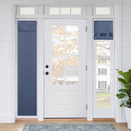 RYB HOME Sidelight Curtains for Front Door, Skinny Narrow Window Curtains | Entry Glass Door Cover, Renter Friendly Blackout Curtains, Adhesive No Drill, Wide 12 inch x Long 69 inch, Stone Blue, 1 Pc by RYBHOME