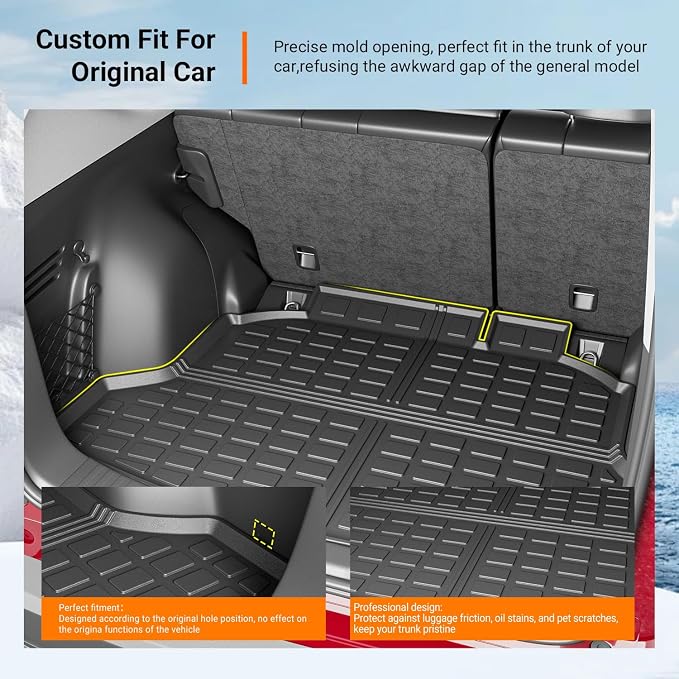 powoq Trunk Mat Compatible with 2012-2016 Honda CRV Trunk Liner TPE Cargo Liner Cargo Mat Replacement for 2012 2013 2014 2015 2016 Honda CRV Accessories (Fit 12-16 Model, Trunk Mat) - Image 2