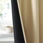 RYB HOME Bedroom Blackout Curtains 84 inches Long, 100% Blackout | Thermal Insulated, Noise Reducing, Curtains for Living Room Nursury, For Sleep, W42 x L84, Biscotti Beige - Image 3