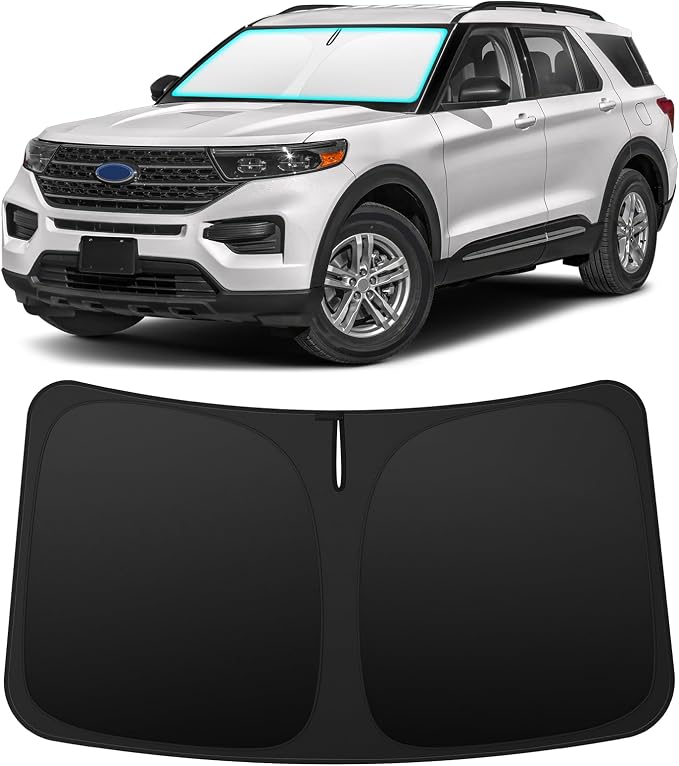 INSAUTO Custom Fit Windshield Sun Shade for Ford Explorer 2020-2026 | Foldable Front Window Sunshade Car Accessories, UV & Heat Reflector, Keeps Interior Cool, Includes Storage Bag by INSAUTO