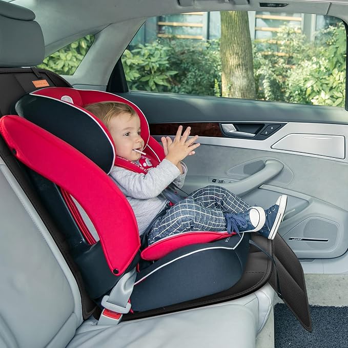 SMART ELF Car Seat Protector, Thickest Padding and Non-Slip Backing 2Pack | Waterproof Car Seat Cover 2 Mesh Pockets for Baby and Pet, Easy to Install and Remove Folds for Storage, Sedan SUV Truck - Image 4
