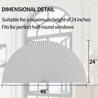 Myshade Arch Window Shades Half Circle Blackout Cellular Shades Cordless No Drill Blinds for Windows Half Moon Honeycomb Fabric No Tools Room Darkening Shades Easy Install (2PCS White 48" W X 24" H) - Image 3