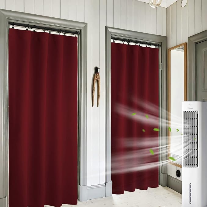 RYB HOME Blackout Curtains for Bedroom Living Dining Room 84 inches Long | Privacy Protection,Thermal Insulated,Sunlignt Heat Blocking,Drapes for Nursery Rental Room,W42 x L84,Burgundy Red,2 Panels by RYBHOME