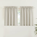 RYB HOME Short Curtains Europe Flax Linen Woven Semi Sheer Drapes Window Treatments Sun Shades Light Filtering Glare Control for Bathroom Nursery Bay Window Laundry Room, W 52" x L 45", Angora, 2 PC by RYBHOME