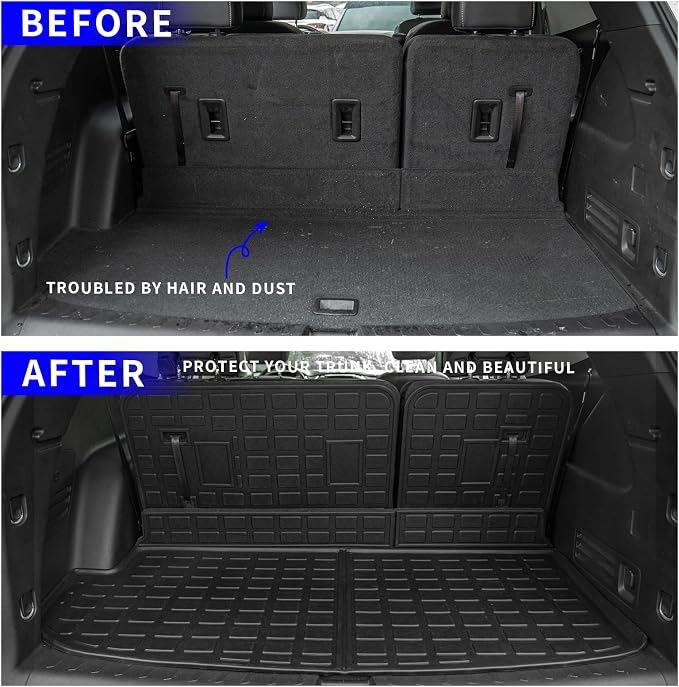 Rongtaod Floor Mats Set for 2018-2023 Chevrolet Traverse 7 Seats | 2024 Traverse Limited 7 Seats, Trunk Mat Cargo Liner TPE All Weather Back Seat Cover 2022 Chevy Traverse Accessories - Image 5