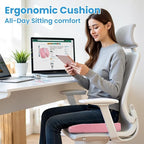 Seat Cushion, Memory Foam Office Chair Cushion - Pink, XX-Large | for Car Seat, Airplane, Desk Chair - Sciatica & Hip & Coccyx Pain Relief Cushion for Long Sitting Office Workers, Car Drivers - Image 7