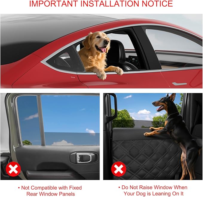 Surfcabin Dog Car Door Protector: 20% Larger Design for Trucks & Large SUVs | Thickened Waterproof Fabric, 2 Packs Full Door Panel Covers, Protects Doors from Dog Scratching - Image 9