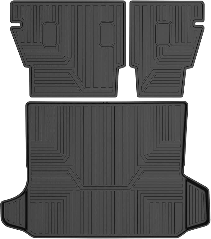 Powerty Cargo Mat with Backrest Mat for Chevrolet/Chevy Equinox 2018-2024, All Weather TPE Cargo Mat Liner for Rear Trunk by Powerty
