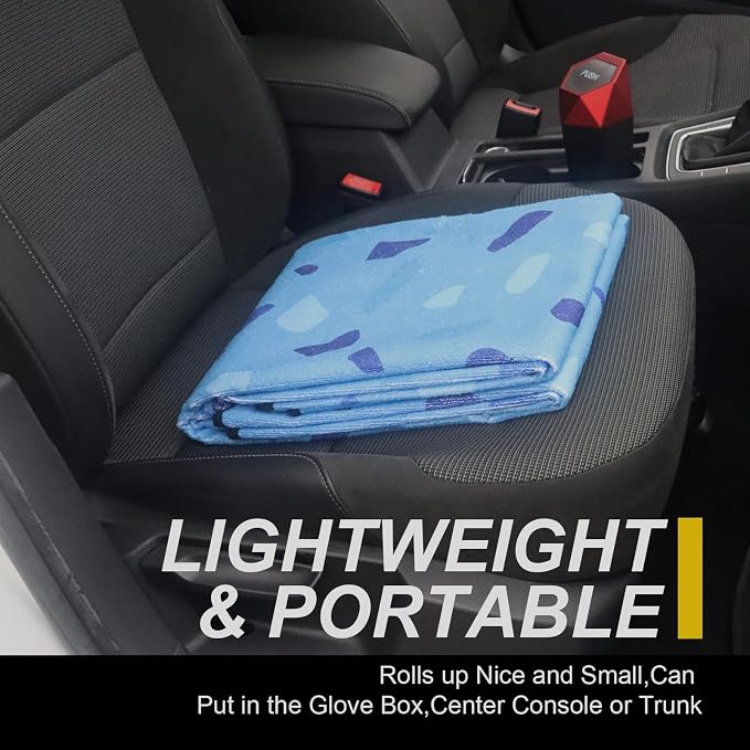 Back Seat Cover for Car Trucks Van SUV Jeep,Waterproof Rear Bench Towel Seat Covers for Dogs and Kids,Automotive Backseat Protector (Blue Marbling) - Image 8
