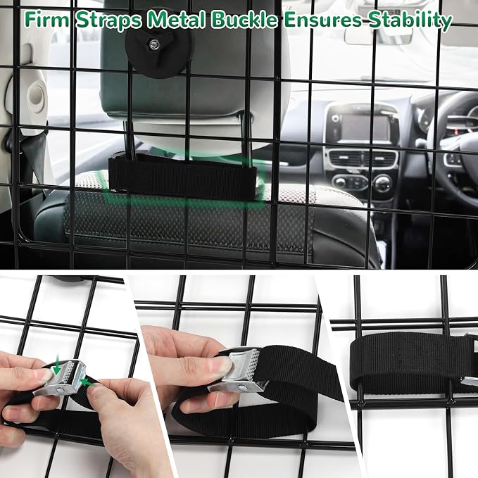 Universal Fit Car Barrier,Adjustable Dog Barrier,Back Seat Separator Gate | Heavy-Duty Steel Wire Construction,Safety Car Travel Accessories,Heavy-Duty Wire Mesh,Suitable for SUVs,Cars,Trucks - Image 6