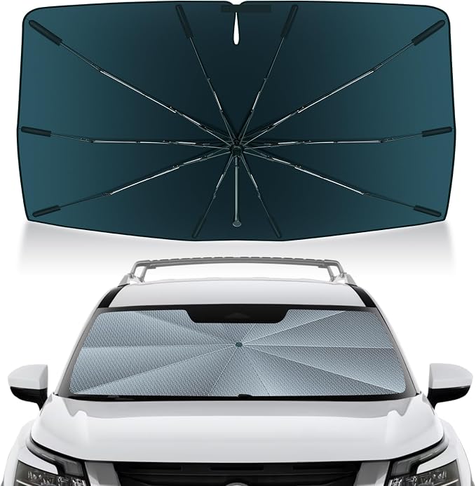 Autorder Windshield Sun Shade Umbrella for 2022-2025 2026 Nissan Pathfinder Accessories,Upgraded Ice Crystal Material,Easy Setup Umbrella Sunshade for Car Windshield,100% Sun Blocking by Autorder