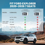 LASFIT Floor Mats for Ford Explorer 2020-2025 2026 7 Seats with Cargo Liner | Not Fit 6 Seats Custom Fit All Weather Protector TPE Easy Clean Floor Liners with Car Trunk Backrest Mat 5pcs Full Set Black - Image 2