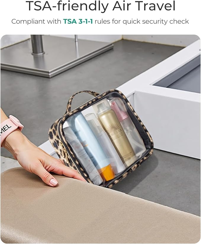 3 Pack Clear Toiletry Bag for Women, TSA Approved Organizer for Travel Size Toiletries Carry on Travel Accessories Bag Airport Airline Compliant Bag Makeup Bag Zipper Pouch Set - Image 3