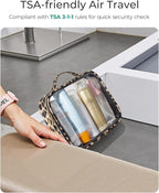 3 Pack Clear Toiletry Bag for Women, TSA Approved Organizer for Travel Size Toiletries Carry on Travel Accessories Bag Airport Airline Compliant Bag Makeup Bag Zipper Pouch Set - Image 3