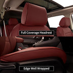 EKR Car Seat Covers for Honda HRV 2019-2022,Leatherette Full Set | Custom Fit for Honda HRV Sport/EX/EXL/Touring 2019-2022 Full Wrap,Waterproof Pet-resistant,Faux Leather(Burgundy) - Image 2