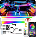 Interior Car LED Strip Lights,Acrylic LED Lights for Car with Dynamic Dreamcolor Chasing,175 inches 10 in 1 RGB Neon Strip Fiber Optic Ambient Lighting Kits with Remote APP,for Inside car Decorations by Sxlofty