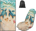 Beach Sea Turtle Car Seat Cover Towel with Storage Bag Animal Sea Turtle Auto Interior Seat Protector for Front Seat Only Sweat Car Seat Towel Cover for After Gym Running Swimming Hiking by YMPUDXFI