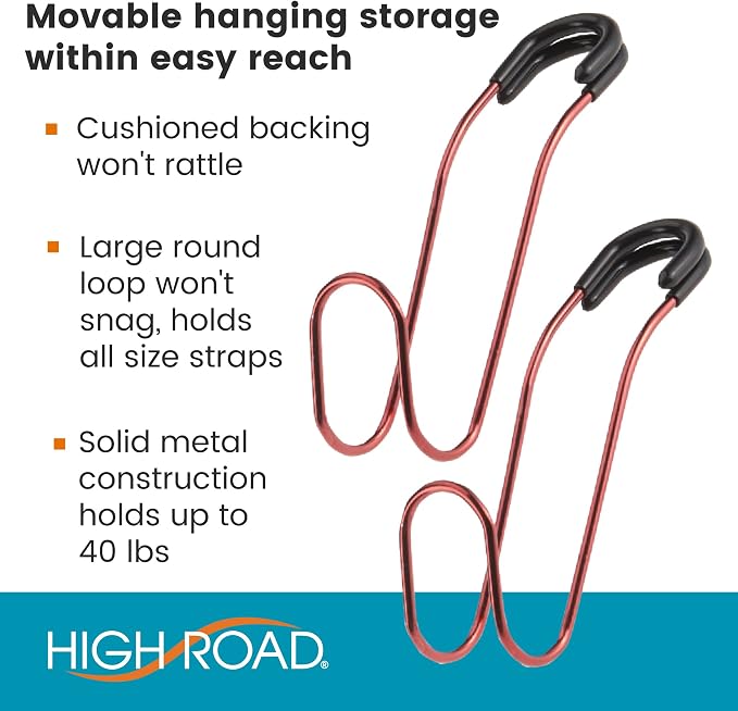 High Road Unbreakable Car Bag Hooks - Large Car Seat Hooks for Purse, Backpack, Coats, Hats and Heavy Bags up to 40 lbs - Secure Attachment Fits All Headrest Posts, 4-Pack - Image 2