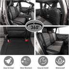 EKR Car Challenger Seat Covers 2011-2014,Leatherette Full Set | Custom Fit for Dodge Challenger 2011 2012 2013 2014 -Faux Leather(Black/Gray) - Image 4