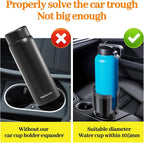 Cup Holder Expander for Car, Adjustable Adapter with Non-Slip Base for Water Bottles, Travel Mugs, Fits 65-100mm Console Hole - Image 2