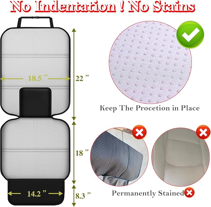 Meolsaek Car Seat Protector for Child Car Seat，Non-Slip Backing No Imprints | Durable Car Seat Mat 600D Fabric, Waterproof Car Seat Cover with Thick Pad - Image 3
