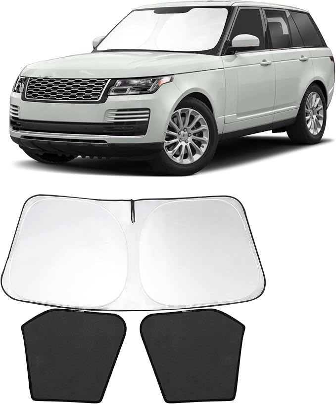3PCS Car Window Shades Front Windshield Sun Shade Foldable Window Shade Custom Fit for 2013-2021 La-nd Ro-ver Range Rover (Not Fit Range Rover Sport) Shades Anti-UV Rays Block Heat by FannycCargoCover