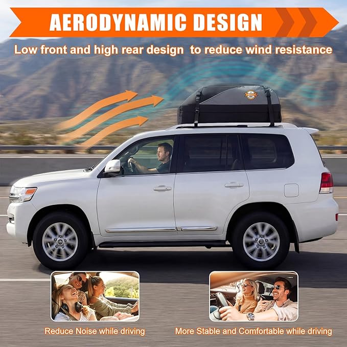 Sailnovo Rooftop Cargo Carrier roof Bag, 15 Cuft fit Cars with/Without Rack | Soft Waterproof Car Roof Bag,4 Tie-Down Straps, 4 Door Hooks,Foldable Car Top Carrier for Road Trip Camping Travel - Image 4