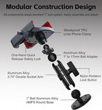 Cell Phone Mount Holder for Boat/Truck/Wall/Desk/Car/Van Dashboard, 360°Rotation & Secure Lock Clamp Stand with Drill-Base Mount Compatible with 4"-7.2" iPhone/Huawei/HTC/LG/Nexus/Samsung - Image 3
