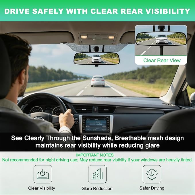 F150 Window Shades 2015-2020, Rear Mesh Coverage, 3PCS | Custom Fit Window Shades, Breathable Mesh Blocks UV Rays, Reduces Heat & Glare, Creates Comfort for Babies & Rear Passengers - Image 6