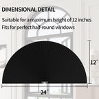 Myshade Arch Window Shades Half Circle Blackout Cellular Shades Cordless No Drill Blinds for Windows Half Moon Honeycomb Fabric No Tools Room Darkening Shades Easy Install (1PCS Black 24" W X 12" H) - Image 3