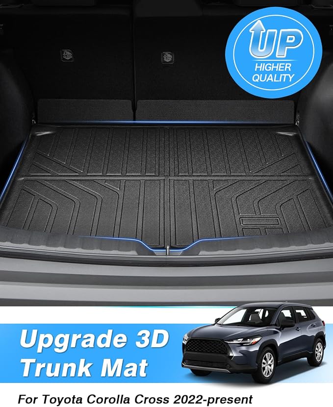 Powerty Trunk Mat for Toyota Corolla Cross 2022-2026, All Weather TPE Cargo Mat Liner for Corolla Rear Trunk - Image 2
