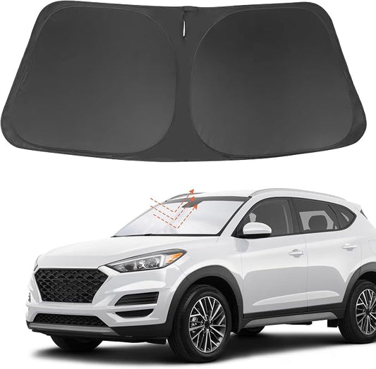 Front Windshield Sun Shade Foldable Car Front Window Sun Shade Windshield Shade Custom Fit for 2016-2021 Hyundai Tucson Block UV Rays Car Accessories Heat Keep Cooler by FannycCargoCover