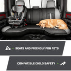 Seat Covers Custom Fit for Dodge 2009-2018 Ram 1500 Crew Cab,Black/Gray | Custom Fit Faux Leather Full Set,Waterproof & Wear-Resistant,Fits for 4th Gen Ram 1500 Big Horn/SLT/Lone Star,Easy to Clean - Image 5