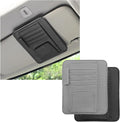 Dickno 2PCS Small Leather Car Sun Visor Organizer, Multifunctional Auto Visor Document Holder with Sunglasses Clip, Universal Car Interior Organizer for Drving License, Card, Pen (Black+Gray) by Dickno