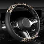 CAR PASS Leopard Print Faux Leather Car Seat Covers & Leopard Car Mats&Leopard Steering Wheel Cover Seat Belt Universal Car Accessories for SUV,Van,Saden,Truck Automobile Interior Sets(Gold Black) - Image 8