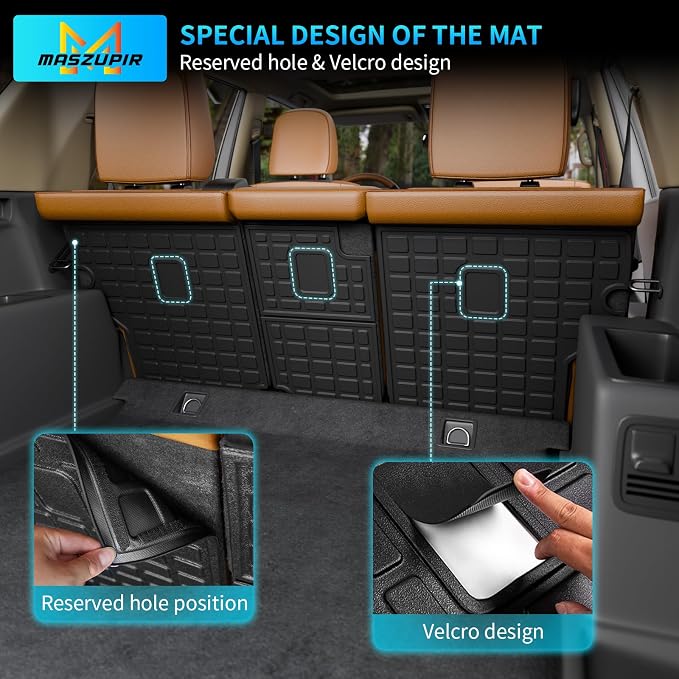 2nd Row Back Seat Cover for 2010-2024 Toyota 4 Runner 5 Seat | Fit W/O&with Sliding Tray, 2nd Row Seat Protector Kick Mat Backrest Mats Cargo Mat TPE All Weather 2023 4Runner Accessories - Image 5