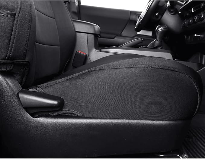 EKR Tacoma Seat Covers Custom Fit for Toyota Tacoma (Only for Hybrid) 2024 2025 2026 Double cab TRD Sport/TRD Off-Road/Limited/Trailhunter -Truck Seat Covers Full Set,Neoprene (Black) - Image 2