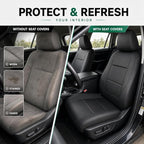 GIANT PANDA Front Seat Covers for Honda CRV HRV Civic Accord Element, Faux Leather Bucket Seat Cover Fit Honda Seat Protectors (Black) 2-Pack - Image 7