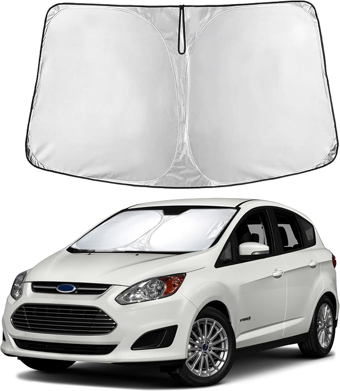 EcoNour Windshield Sunshade Compatible for Ford C-Max 2013-2017 2018 2019 | Sun Visor for Front Windshield & Window Sun Shade Cover, UV Heat Blocker & Protector, Car Accessories by EcoNour