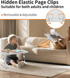 Laptop Desk for Bed,Adjustable Height Lap Desks Bed Tray,Portable Folding Couch Table with Bookstand,Car Rear Seat Sofa Floor Laptop Tray Stand for Adults Kids Eating Breakfast,Writing,Reading - Image 7