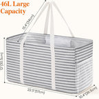 Lifewit Extra Large Tote Bag, Reusable Grocery Bags with Metal Wire Frame and Handles - Image 4