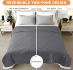 100% Waterproof Dog Bed Cover Pet Blanket, Gray+Gray (30"x30") | ,7-Layer Reversible Couch Covers for Dogs Met for Sofa Furniture Car Camping - Image 3