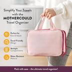 Kids Travel Organizer – Multi-Compartment, Water-Resistant Hanging Bag for Toys, Snacks, & Activities - Compact, Lightweight Design with Hook & Carry Handle - Perfect for Travel Use (Pink, Small) - Image 2