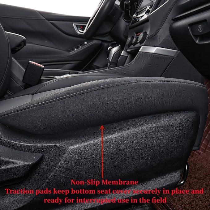 Car Seat Covers for 2009-2013 Subaru Forester,Rear w/Armrest,Faux Leather | Full Set Suv Seat Cushion,Easy Installation,Factory Look,Waterproof Car Seat Protector (Black/Gray) - Image 3