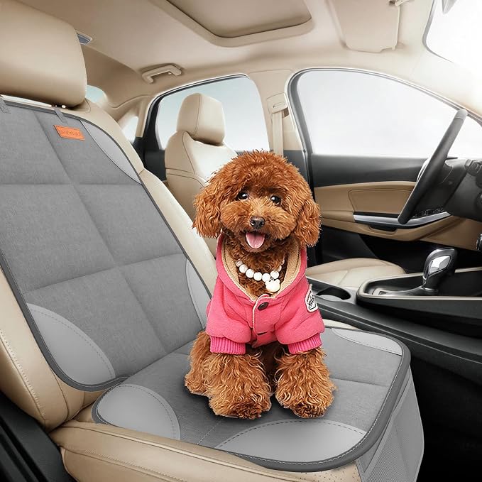 SMART ELF 2 Pack Car Seat Protector-600D Fabric Waterproof (Light Grey) | Baby/Pets for Child Car Seat with Thicily Padded and Non-Slip Backing Mesh Pockets, Universal Size - Sedan SUV Truck - Image 5