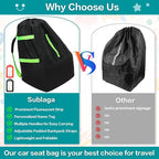 Waterproof Car Seat Bags For Airplane Travel, Durable Carseat Cover For Air Travel Car Seat Travel Bag with Shoulder Straps and 2pcs Luggage Tags For Airplane - Image 2