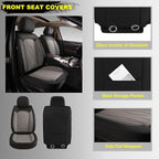 Front Seat Covers for Lexus GS 200t 2007-2026 2027 Faux Leather | Waterproof Breathable Scratch Resistant 360° Wrap Airbag Compatible Easy Clean（2 Seats,Black & Grey) - Image 3